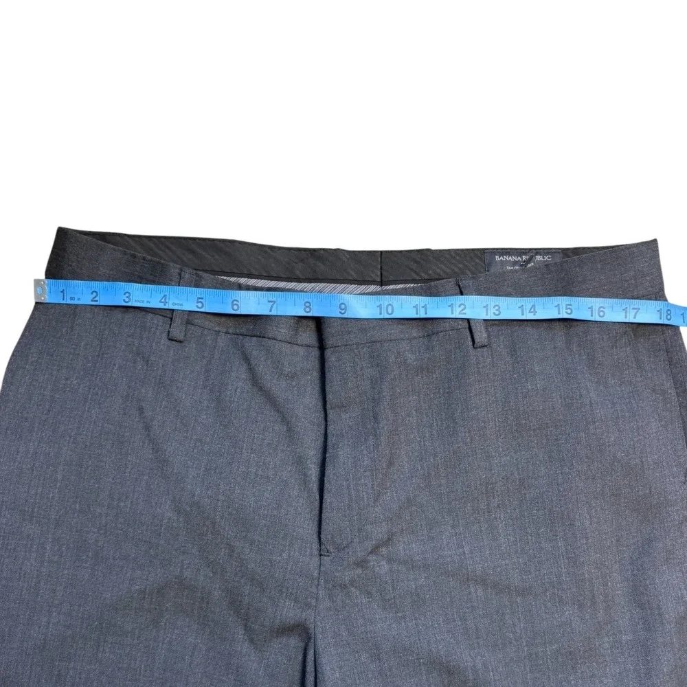 Banana Republic Mens Tailored Slim‎ Fit Suit Charcoal Gray 44L 37W Wool Blend